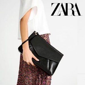 Black Faux Leather Clutch